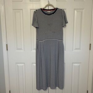 BODEN Women's Striped Jersey Dress Navy white 12P